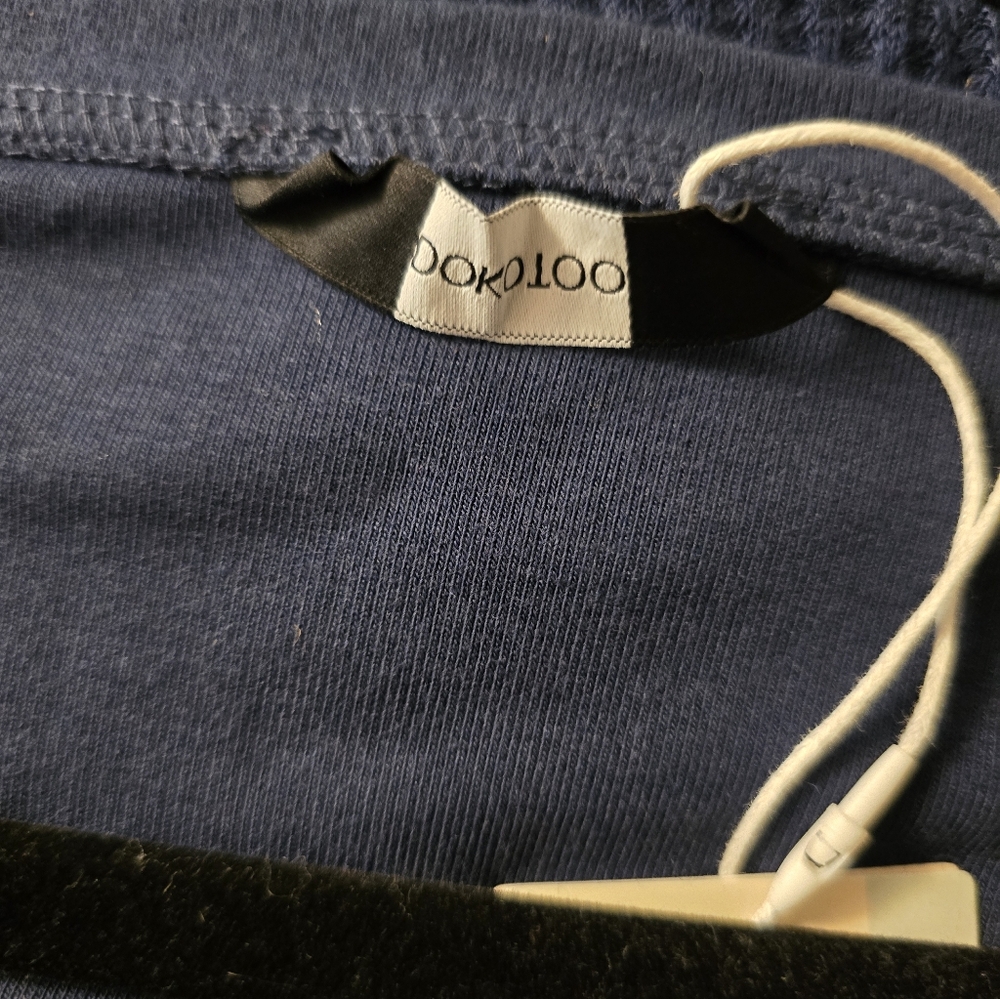 Dokotoo. Women's Navy Button-Up Waffle Bottomm Short Sleeve Top. 2X. NWT. - Picture 5 of 8